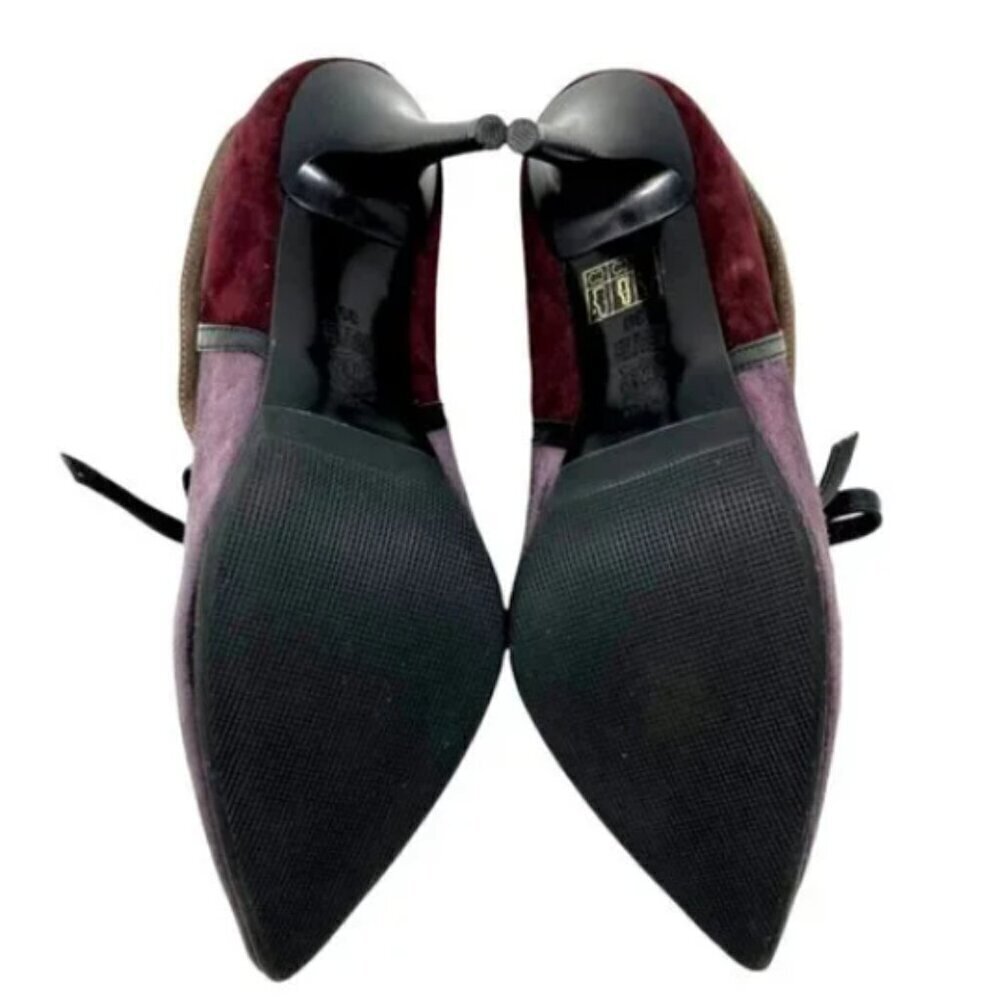 Stephen Venezia Colorblock Italian Suede Pointed Toe Heels - Size 8.5 - Picture 4 of 7